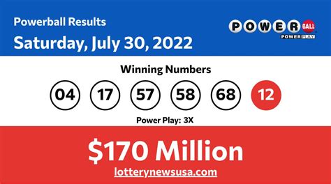 powerball july 30 2022|powerball numbers for july 30th.